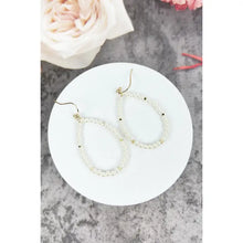 Load image into Gallery viewer, Teardrop Shaped Beaded Hook Earrings
