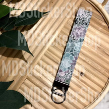 Load image into Gallery viewer, Green Succulent Print Fabric Keychain - Key Fob
