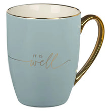 Load image into Gallery viewer, Mug Blue/Cream It Is Well with My Soul
