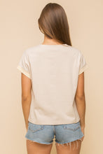 Load image into Gallery viewer, Taupe &amp; Mustard Lace Up Striped Knit Top
