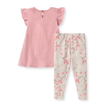 Load image into Gallery viewer, Slub Tunic &amp; Cherry Blossoms Pants Set
