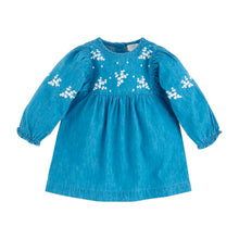 Load image into Gallery viewer, Blue &amp; White Floral Denim Dress

