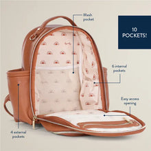 Load image into Gallery viewer, Cognac Itzy Mini Plus™ Diaper Bag Backpack
