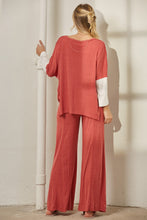 Load image into Gallery viewer, Slouchy Henley Top &amp; Wide Leg Pants Set
