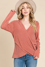 Load image into Gallery viewer, Plus Size Solid Wrap V-Neck Casual Top

