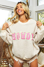 Load image into Gallery viewer, Howdy Letter Patches Sherpa Pullover
