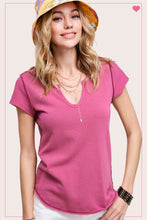 Load image into Gallery viewer, Textured U-Neck Short Sleeve Top
