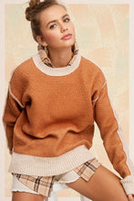Load image into Gallery viewer, Color Block Long Sleeve Sweater Top
