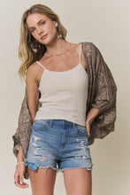 Load image into Gallery viewer, Mocha Embroidered Kimono Cardigan
