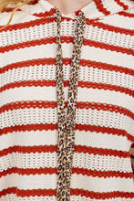 Load image into Gallery viewer, Stripe Knit Animal Contrast Hoodie
