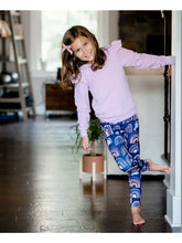 Load image into Gallery viewer, Girls Lilac Ruffle-Trim Sweatshirt &amp; Spring Leggings
