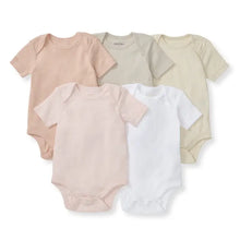 Load image into Gallery viewer, Set of 5 Solid Short Sleeve Bodysuits - Pink Sand
