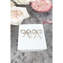 Load image into Gallery viewer, Bow Knot Shaped Metal Chain Stud Earrings
