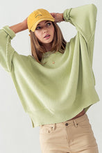 Load image into Gallery viewer, Oversized Side Slit Cozy Sweater - PISTACHIO
