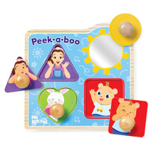 Load image into Gallery viewer, Ms. Rachel™ Wooden Peek-a-Boo Jumbo Peg Puzzle
