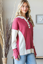 Load image into Gallery viewer, Cable Knit Button Front Hooded Top
