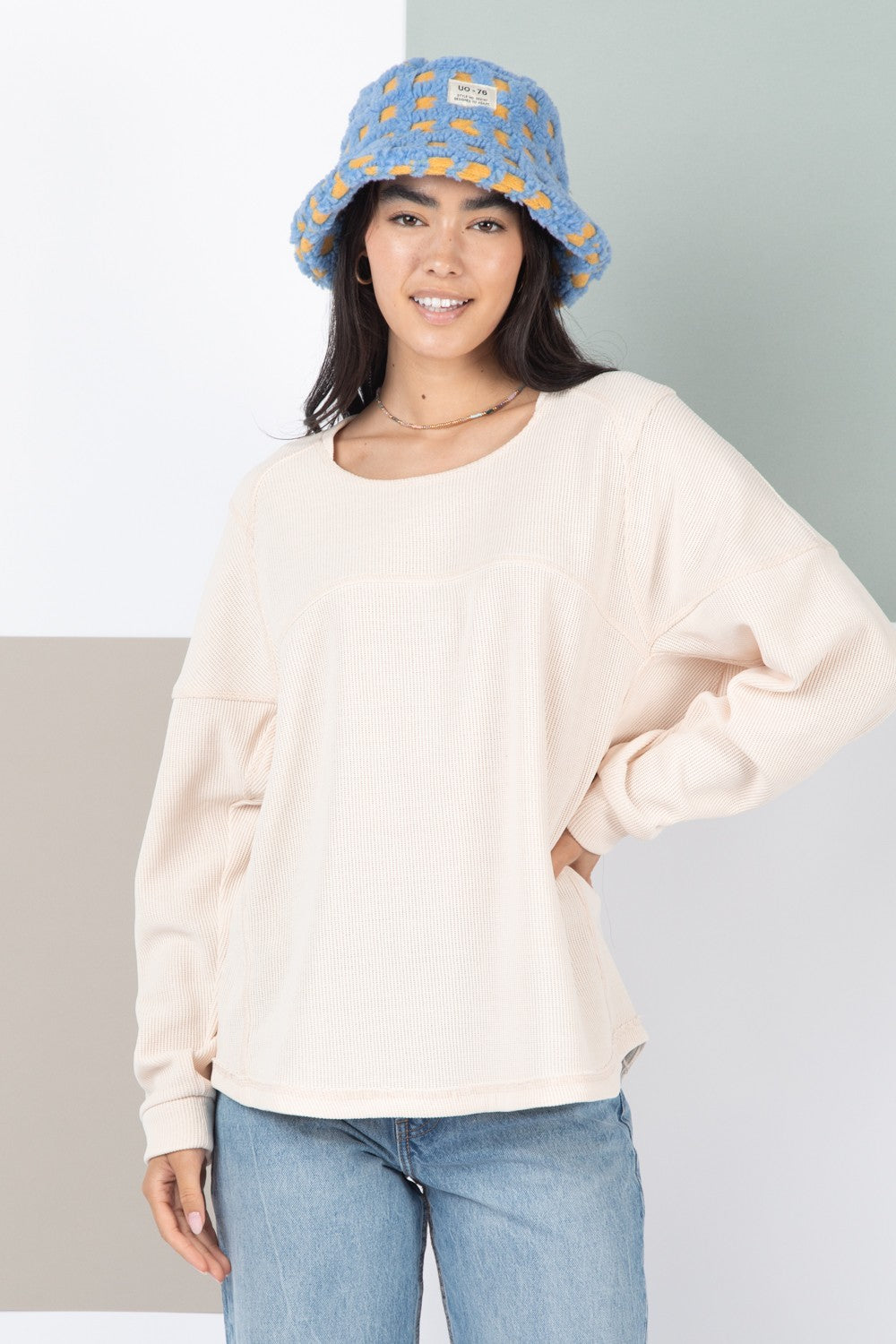 Plus Size Oversized Solid Color Comfy Knit Top