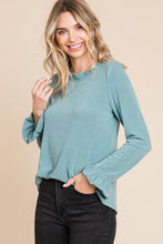 Load image into Gallery viewer, Plus Knit Top With Ruffle Neckline
