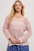 Load image into Gallery viewer, Open Knit V-Neck Pullover
