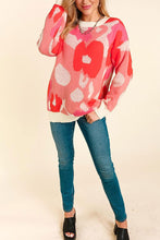 Load image into Gallery viewer, Plus Size Floral Pullover Sweater Top
