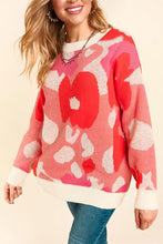 Load image into Gallery viewer, Plus Size Floral Pullover Sweater Top
