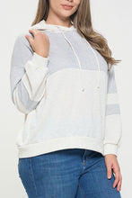 Load image into Gallery viewer, Plus Size Drawstring Long Sleeve Hoodie

