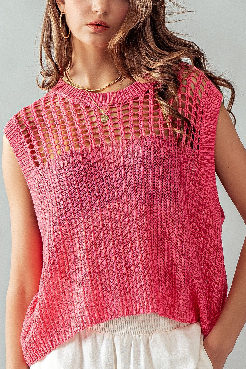 Loose Fit Crochet Sweater Top