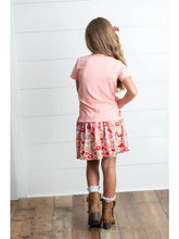 Load image into Gallery viewer, Kids Peach Floral Bow Skort Set
