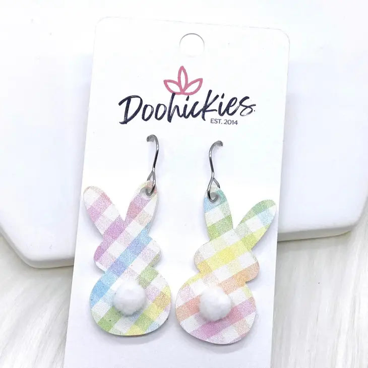 Acrylic Pastel Bunny Dangle Earrings - Easter Earrings