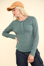 Load image into Gallery viewer, Button Down Washed Waffle Knit Top
