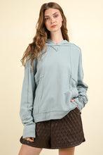 Load image into Gallery viewer, Raw Edge Hoodie Knit Top
