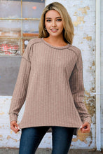 Load image into Gallery viewer, Textured Hi Low Long Sleeve Top
