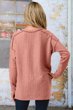 Load image into Gallery viewer, Textured Hi Low Long Sleeve Top
