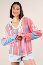 Load image into Gallery viewer, Spring Striped Knit Sweater Hoodie Top
