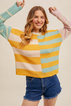 Load image into Gallery viewer, Color Block Stripe Sweater Top
