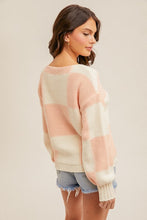 Load image into Gallery viewer, Checker Print Boat Neck Bubble Sleeve Sweater
