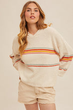 Load image into Gallery viewer, Striped Textured Sweater Hoodie
