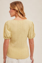 Load image into Gallery viewer, Scoop Neck Textured Bubble Sleeve Top
