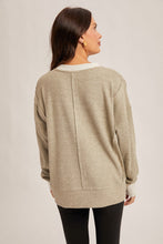 Load image into Gallery viewer, Brush Thermal Crew Neck Oversized Pullover - OLIVE
