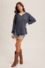 Load image into Gallery viewer, Brush Thermal Crew Neck Oversized Pullover - NAVY
