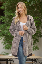 Load image into Gallery viewer, Burgundy Boucle Hoodie Cardigan
