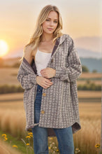 Load image into Gallery viewer, Burgundy Boucle Hoodie Cardigan
