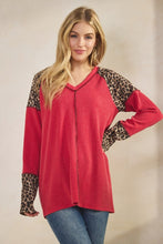 Load image into Gallery viewer, Red And Animal Print Top
