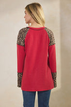 Load image into Gallery viewer, Red And Animal Print Top
