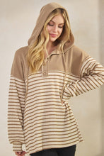 Load image into Gallery viewer, Jacquard Stripe Hooded Top With Buttons
