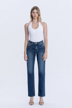 Load image into Gallery viewer, High Rise Full Length Dark Wash Straight Jeans
