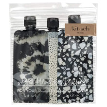 Load image into Gallery viewer, Refillable Travel Pouches / Black &amp; Ivory - 3 Pack
