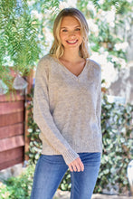 Load image into Gallery viewer, Plus Oatmeal V-neck Sweater
