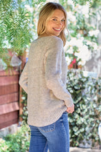 Load image into Gallery viewer, Plus Oatmeal V-neck Sweater
