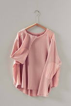 Load image into Gallery viewer, Pink Waffle Knit Cotton Patch Top
